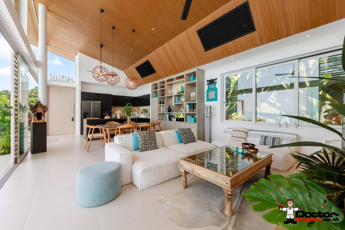 Luxury Tropical 4 Bedroom Pool Villa with Stunning Sea View in Bang Por, Koh Samui – For Sale